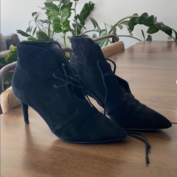 Charles David Stiletto Suede Black Boots - Picture 1 of 4